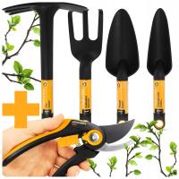 ŁOPATKA OGRODOWA GRABKI MOTYCZKA PAZURKI FISKARS + SEKATOR REGULOWANY P541