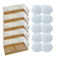 ZESTAW Pudełko na monoporcje 19x9x8cm + bankietówki podkład pod deser