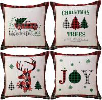 POSZEWKI ŚWIĄTECZNE DEKORACYJNE NA PODUSZKI ZESTAW 4 SZTUK 45X45 NA ŚWIĘTA