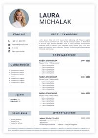 SZABLON WZÓR CV RESUME 1 strona MS WORD (docx), CANVA