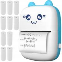 Мини-кот термопринтер 11 рулонов для заметок фото портативный для детей