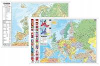 Карта стены Европы политическая и физическая трубка миди ПВК 76 КС 46км
