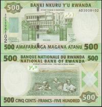 RWANDA 500 FRANCS 2008 Pick 34