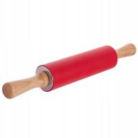 WAŁEK do CIASTA OBROTOWY silikonowy lekki wytrzymały 37 cm czerwony KAMILLE