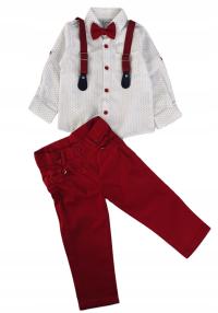 Elegancki komplet chłopięcy koszula spodnie garnitur świąteczny