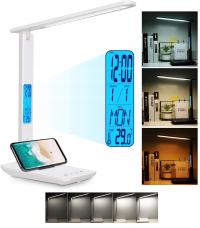 Lampka biurkowa LED lampa na biurko z Zegarem LED Zegar Data 5 jasności