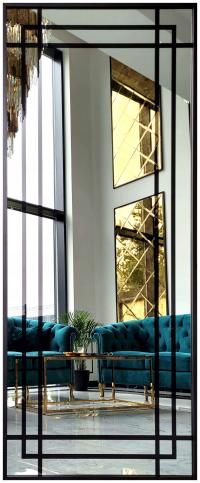 Зеркало чердак черный с метлами без пыли 70x150