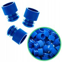 KOREK ZATYCZKA DO PROBÓWEK FIOLEK PLASTIKOWY ROZPOROWY NIEBIESKI 13mm x50