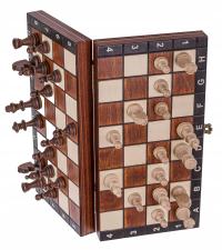Квадратные шахматы деревянные магнитные-обожженные-26,5 х 26,5 см