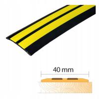 Listwa Progowa Samoprzylepna Czarna PCV 40mm Żółta Guma Antypoślizgowa 91cm