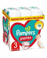 Pampers Pants 3 Pieluchomajtki 6-11 kg 204 sztuki