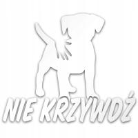 NIE KRZYWDŹ srebrna odblaskowa naklejka 12 x 10 cm
