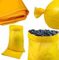 Worki Worek PP 15kg 40x60cm Węgiel Gruz Zboże BARDZO MOCNE - 10szt - ŻÓŁTE