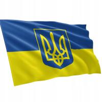 Flaga Ukrainy Ukraina z herbem godłem 100x60cm