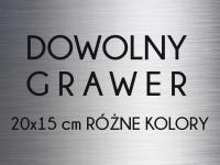 Grawerowana tabliczka Laminat Grawerski 20x15 DOWOLNY GRAWER napis srebrna