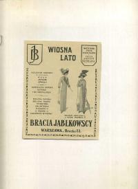 Reklama prasowa z lat 30 uw- WARSZAWA BRACKA 23 ,BRACIA JABŁKOWSCY 2 x