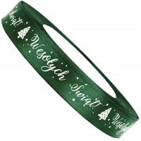 Satynowa Wstążka do pakowania prezentów Wesołych Świąt 12mm 23m Święta