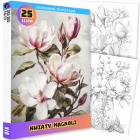 Kolorowanki dla Dorosłych Antystresowe KWIATY MAGNOLII Malowanki 87A
