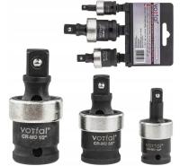 Przegub kulowy kulisty udarowy nasadki trzpienie 1/2 1/4 3/8 CR-MO 3 szt