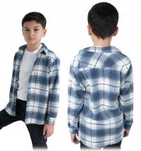 Quo koszula dziecięca długi rękaw bawełna niebieski