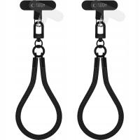 2× Smycz do telefonu Tech-Protect czarna tworzywo sztuczne uniwersalna 30 cm