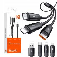 MCDODO MOCNY KABEL PRZEWÓD 3W1 USB DO USB TYPU C LIGHTNING MICRO 1.2M OPLOT