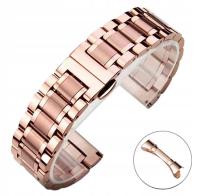Браслет для часов 22 мм розовое золото сталь