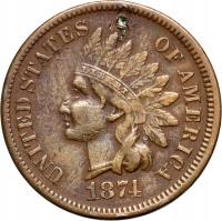 #AJ# USA, 1 cent 1874, Indianin