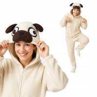 Piżama Onesie Kigurumi Kostium Przebranie Mops XL: 175 - 185cm