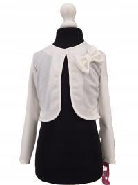 Bolerko z kokardką długi rękaw białe rozmiar 98/104