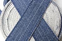 Кромка ручной работы, обертки 8 см, сине-белая 100% шерсть 1 метр