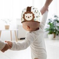 Kask bezpieczeństwa dla niemowląt Oddychająca czapka z twardą skorupą Czapka Poduszka na głowę brązowa