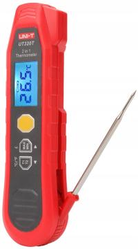UT320T cyfrowy termometr 2w1 pomiar na podczerwień i sondą LCD Uni-T