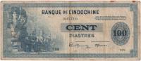 5.dbr.Indochiny Fran., 100 Piastrów 1945, St.3+