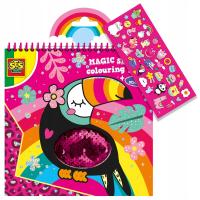 KOLOROWANKA DLA DZIECI DO MALOWANIA NAKLEJKI ZWIERZĄTKA CEKINY PREZENT