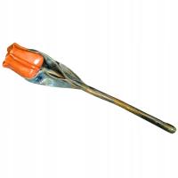 POLSKIE RĘKODZIEŁO Ręcznie wykonany Ceramiczny Kwiat 34 cm - Tulipan Orange