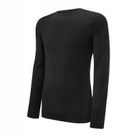 Męska bluzka z długim rękawem wełna Merino termoaktywna, czarna, L/XL