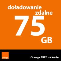 Doładowanie Zdalne 75GB na ROK na 365 dni Internet Orange FREE na kartę