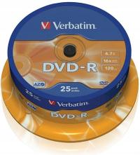 VERBATIM DVD-R 4,7 ГБ x16 Cake 25 лучших дисков