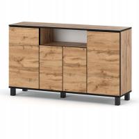 Большой комод в скандинавском стиле дуб Wotan 140 см с 9 полками Rtv шкаф для гостиной