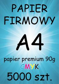 PAPIER FIRMOWY LISTOWNIK A4 offset PREMIUM 90g wysoka jakość! - 5000 sztuk