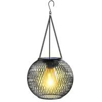 Stylowa Wisząca Lampa Solarna Ogrodowa LED Metalowa Lampion Ogrodowy