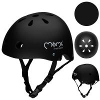 Детский шлем скутер велосипед-MoMi MIMI матовый черный-ABS EPS 47-58 см