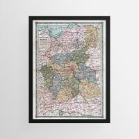 Mapa Królestwa Polskiego Kongresowego - 1914 - Bazewicz - 30x21cm