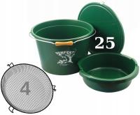 WIADRO ZANĘTOWE Z MIARKĄ PERFEKT 25L + MISKA 8L + POKRYWA + SITO 4