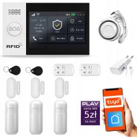 Alarm bezprzewodowy GSM + WiFi z aplikacją TUYA , zestaw , HUXGO HXA007