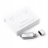 Pendrive Skórzany 8 GB USB 2.0 + pudełko na magnes + Grawer na CHRZEST