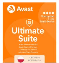 Avast Ultimate 10 stanowisk na 3 lata Antywirus, VPN, Antitrack i Cleanup