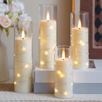 ŚWIECZKA z łańcuchem LED EFEKT PŁOMIENIA ŚWIECA WKŁAD NA BATERIE 17.5 cm