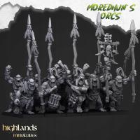 Cave Orcs with Spears x7+CMD - Highlands Miniatures